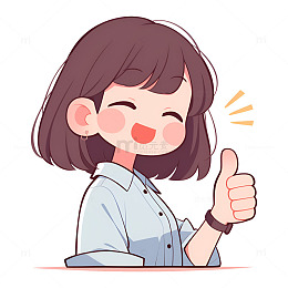 卡通简约点赞的女孩