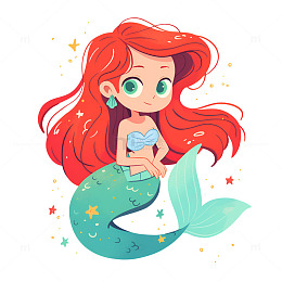 卡通简约一只美人鱼