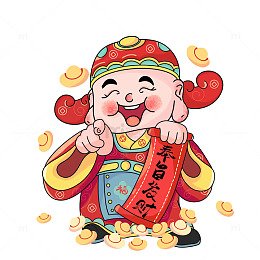 春节财神爷门神