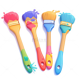 卡通简约四个笔刷