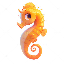 卡通简约一只海马