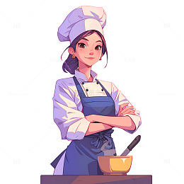 卡通简约女大厨