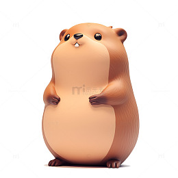卡通简约一只土拨鼠