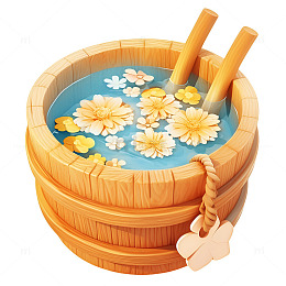 卡通简约菊花泡脚桶