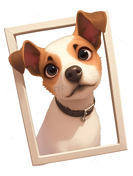 卡通小狗边框