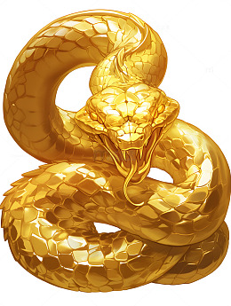 卡通黄金蛇形象