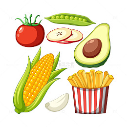 多彩丰富蔬果集合