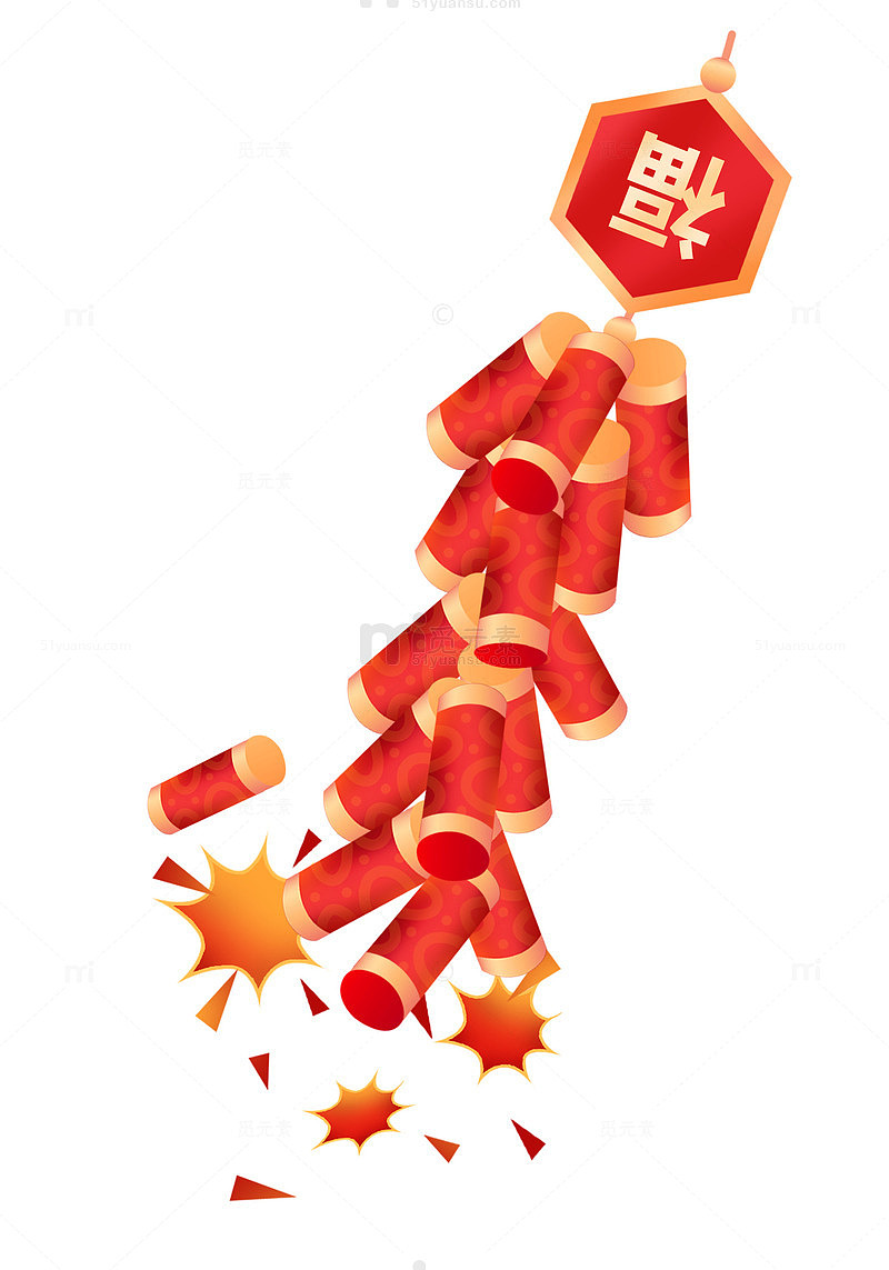 红色喜庆中国风2025新春鞭炮爆竹元素