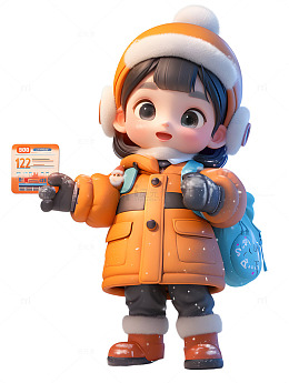 拿着车票春运的小孩