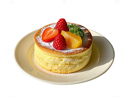 草莓树莓舒芙蕾摄影素材