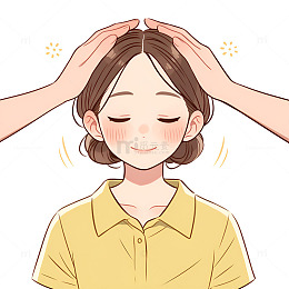 卡通简约按摩头部