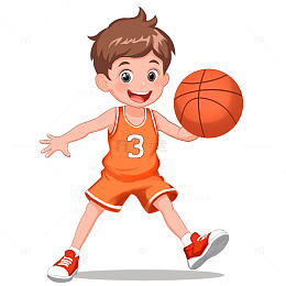 打篮球的小男孩