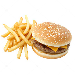 芝士汉堡与薯条