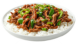 青椒炒肉丝盖浇饭