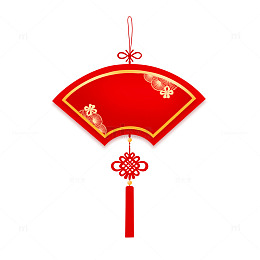 红色中国结新年挂饰装饰边框