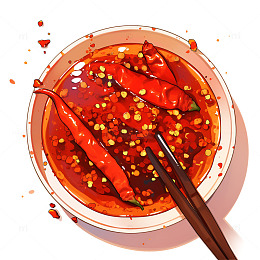 卡通简约一碗辣椒油