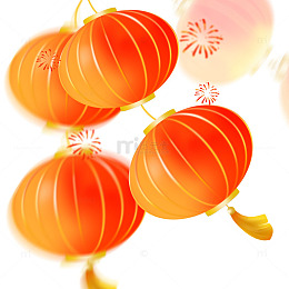 喜庆红色中国风2025蛇年红灯笼装饰元素