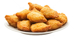 油炸饺子美食