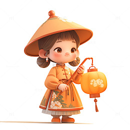 提着灯笼的女孩