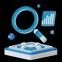 3D立体玻璃微软风互联网搜索放大镜图标