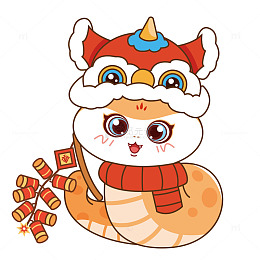 春节蛇宝宝爆竹过年