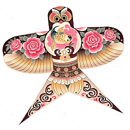 纸鸢风筝插画素材