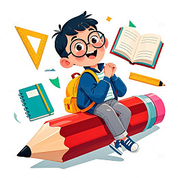 开学季教育培训卡通学生素材