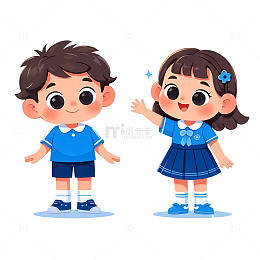卡通学生幼儿人物素材