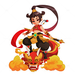 踩着一条龙的哪吒