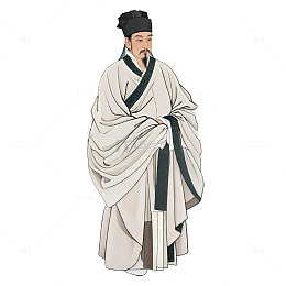 柳宗元古代人物工笔画