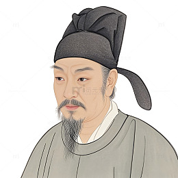 唐代诗人白居易工笔画素材