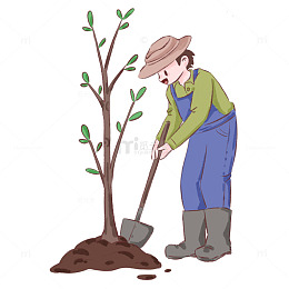 植树节人物元素