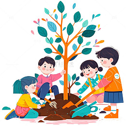 集体植树素材