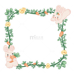 可爱小兔子边框装饰