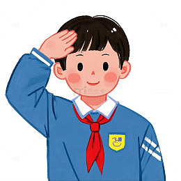小学生敬礼红领巾少先队员素材