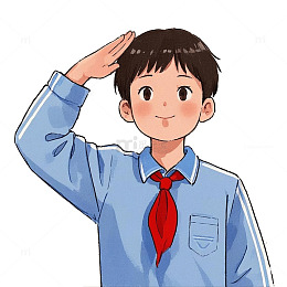 敬礼红领巾少先队员素材