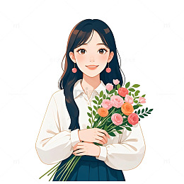 送花给老师教师节素材