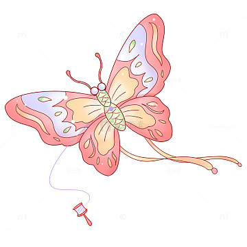 春天郊游蝴蝶风筝