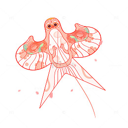 春天简约风筝元素