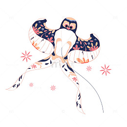 春天肌理卡通风筝元素