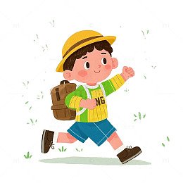 小学生上学跑步素材