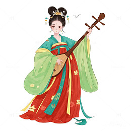 琵琶女子素材