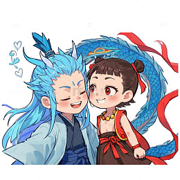 哪吒敖丙卡通元素