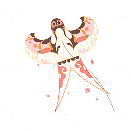 简约春天放风筝风筝元素