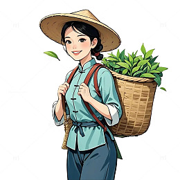 采茶女免扣元素采茶