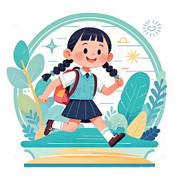 卡通学习学生素材