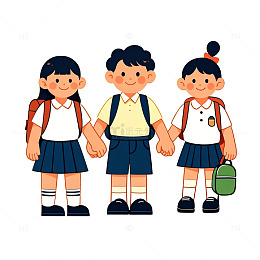 学生牵手上学