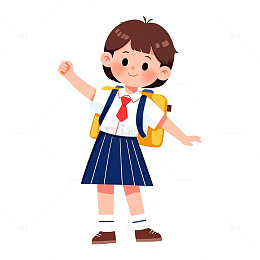 女学生上学元素