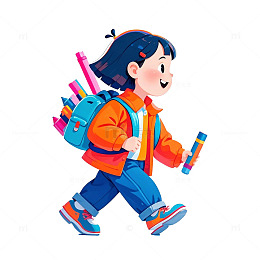 学生上学元素