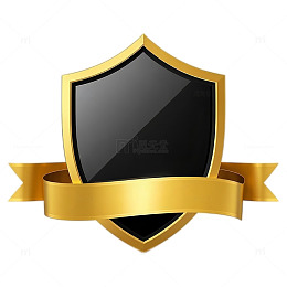 3D盾牌绸带素材
